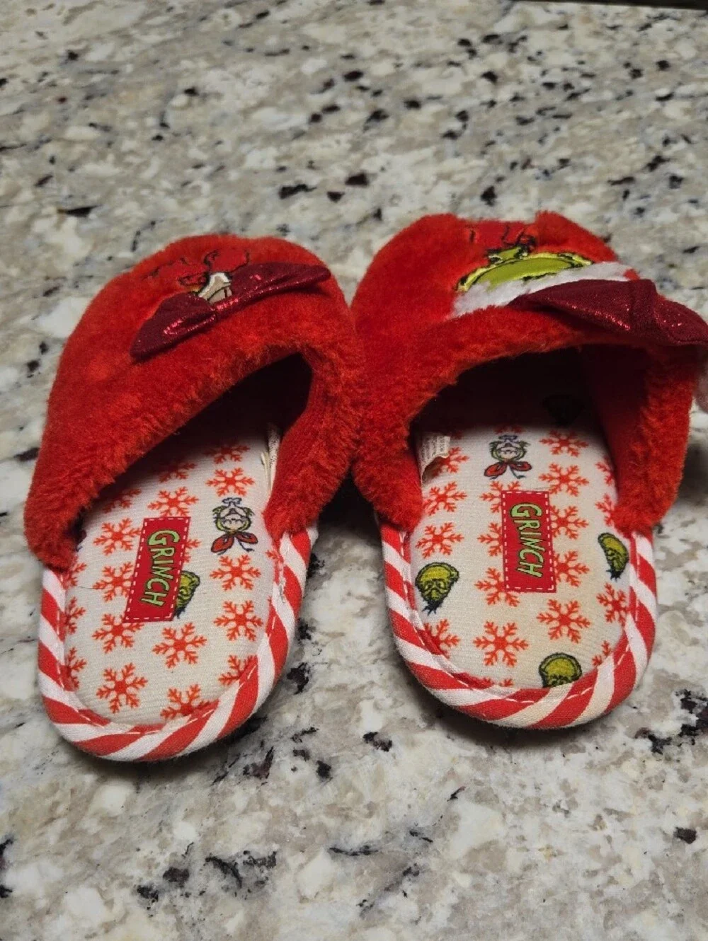 The Grinch Red Fuzzy Holiday Slippers